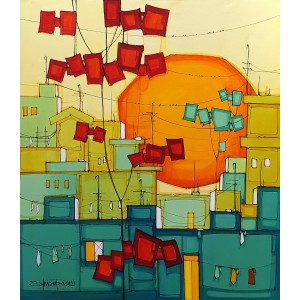 Salman Farooqi, 30 x 36 Inch, Acrylic on Canvas, Cityscape Painting, AC-SF-478